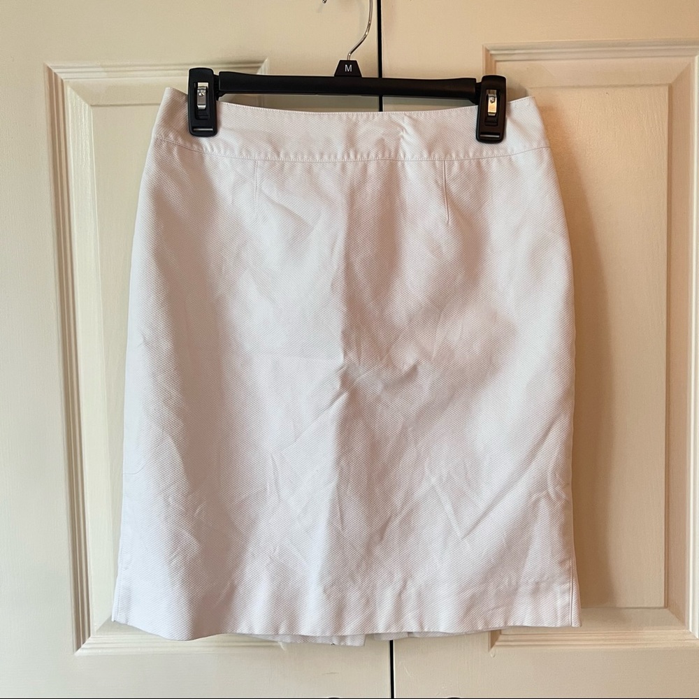 Vintage Ann Taylor Loft white cotton workwear pencil summer business skirt 6